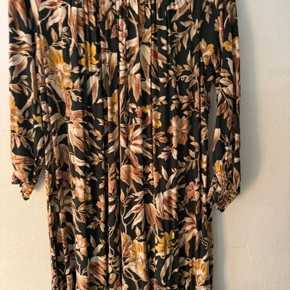 H&M Floral Stand Collar Maxi Dress Size Small fits to Large - Picture 7 of 10
